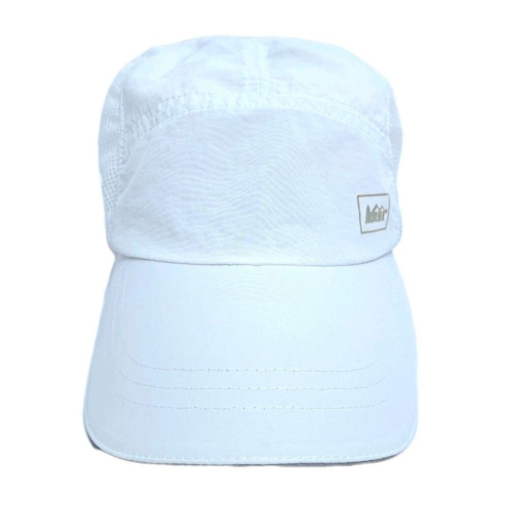 REI Hat Cap Strapback White Lightweight Mesh Reflective Nylon Run Trail Hike